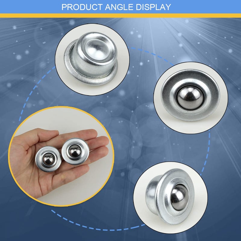 FERCAISH 10 PCS Stainless Steel Roller Ball Transfer Bearing, Universal Rotation Ball Casters Round Ball Transfer Units for Transmission Roller Stand Roller Stand - Image 4